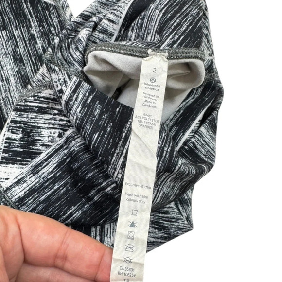 Lululemon Wunder Under Pant Full-On Luon Roll Down Heat Wave White Black - Picture 4 of 9